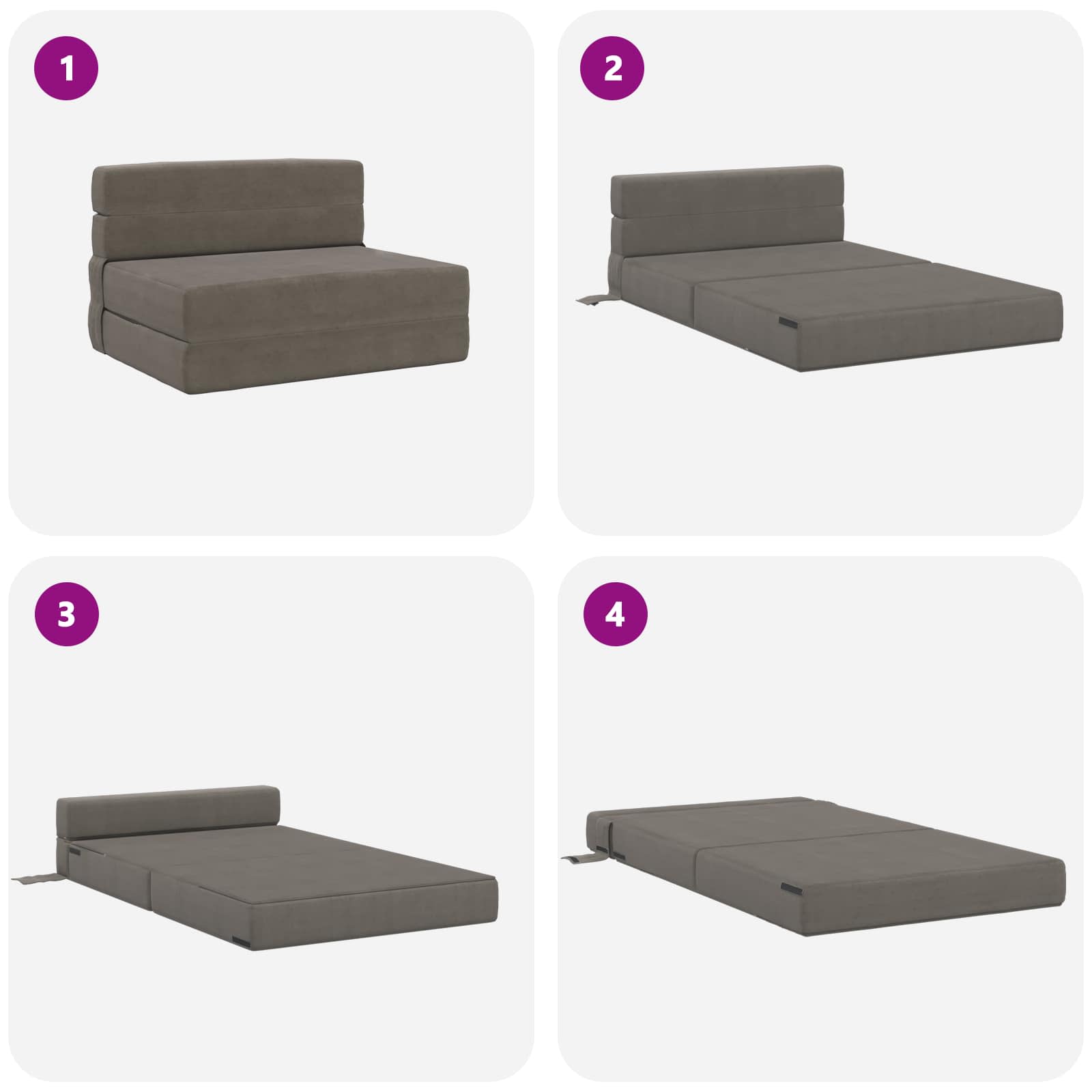 Sofa na razvlačenje Svjetlosiva 70 x 80 x 60 cm Tkanina