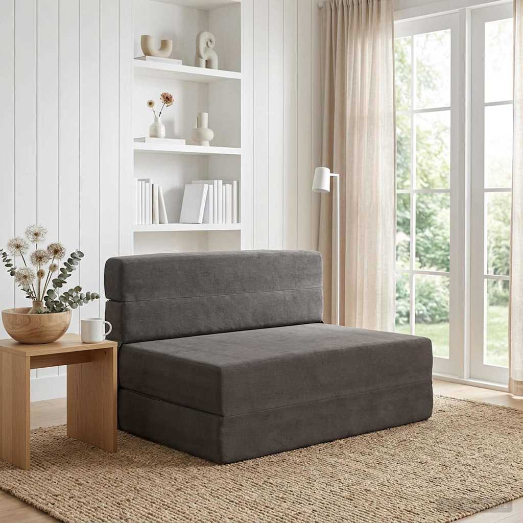 Sofa na razvlačenje Tamnosiva 100 x 80 x 60 cm Tkanina