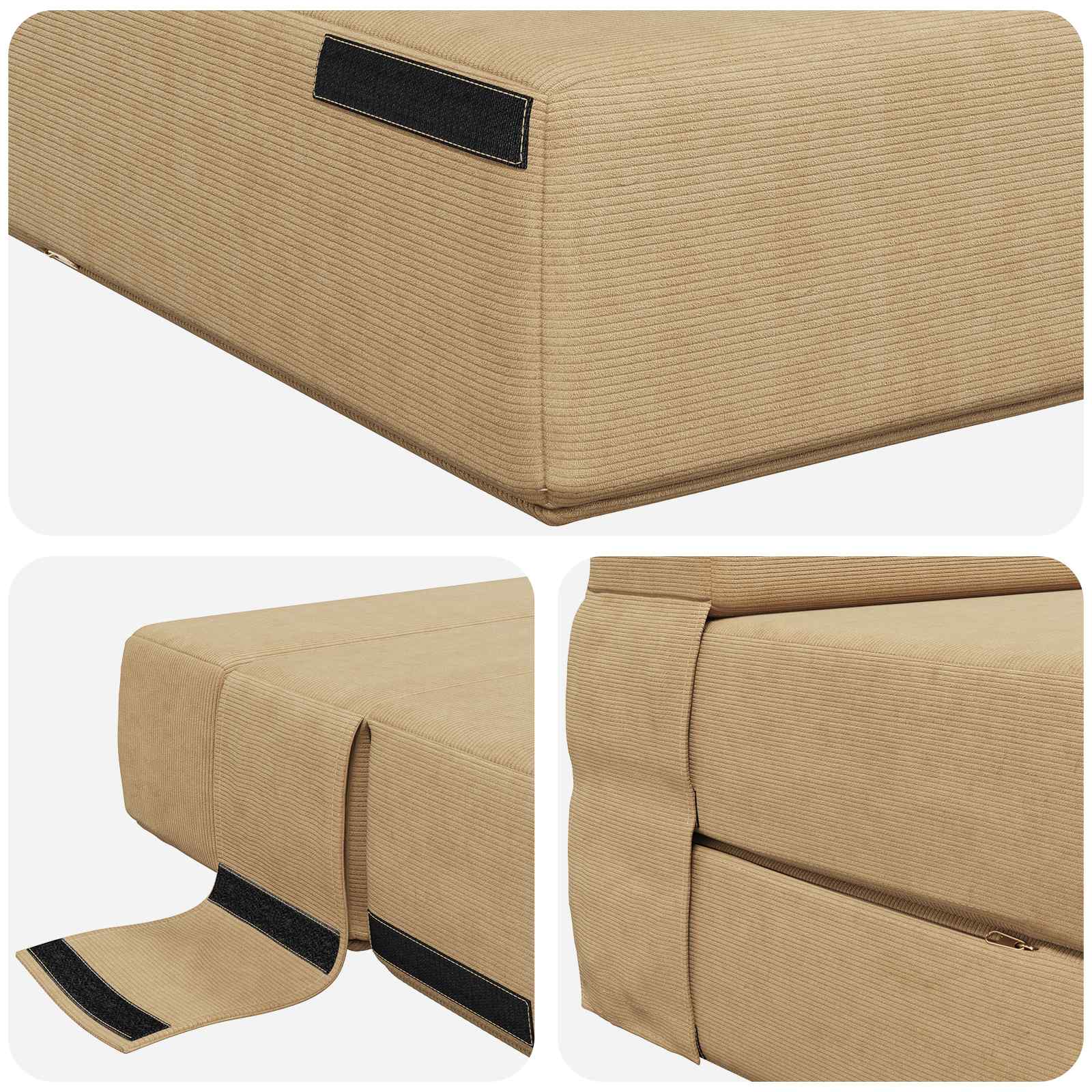 Preklopni madrac za sofu Zelena Siva 70 x 80 x 60 cm Tkanina