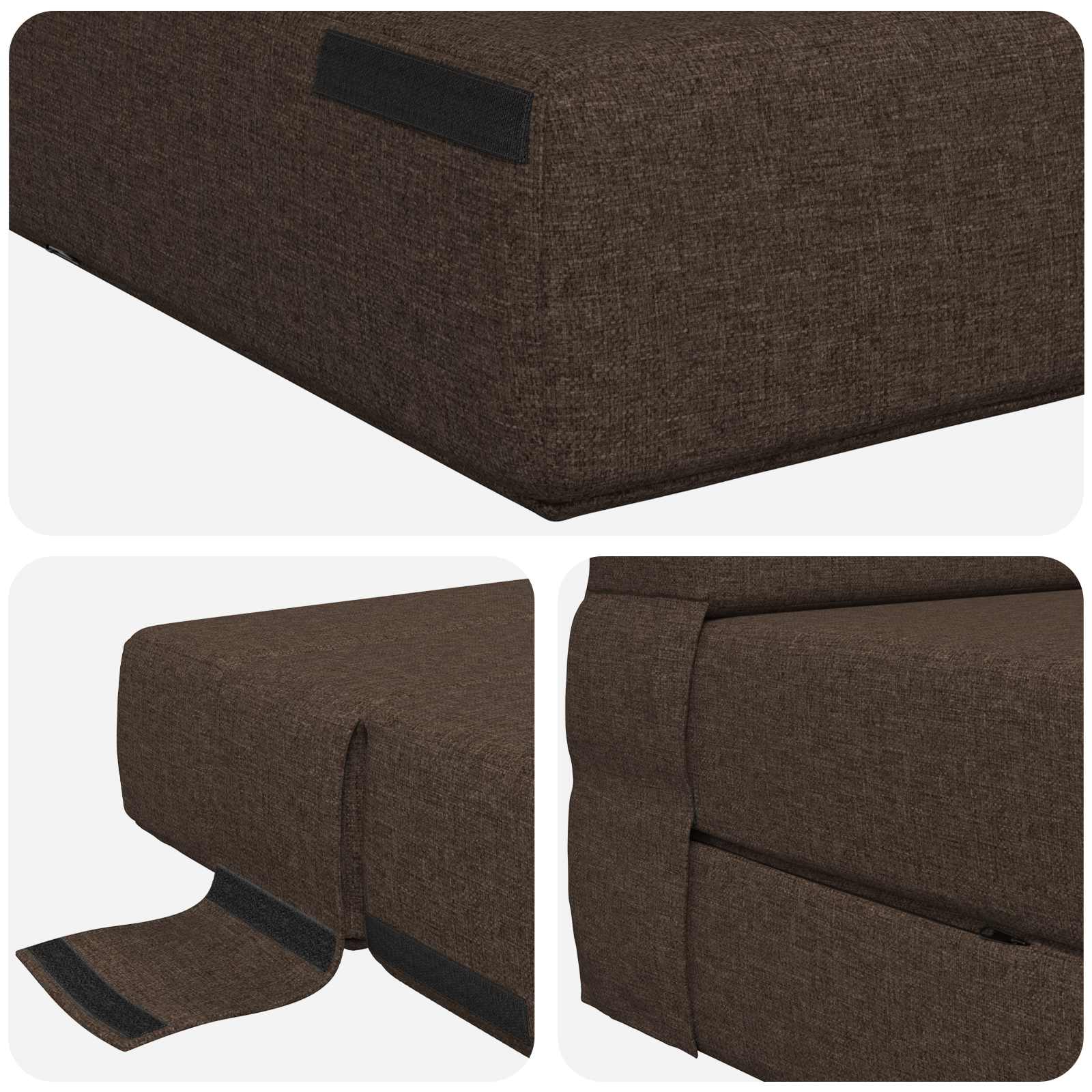Preklopni madrac za sofu Sivosmeđa 100 x 80 x 60 cm Tkanina