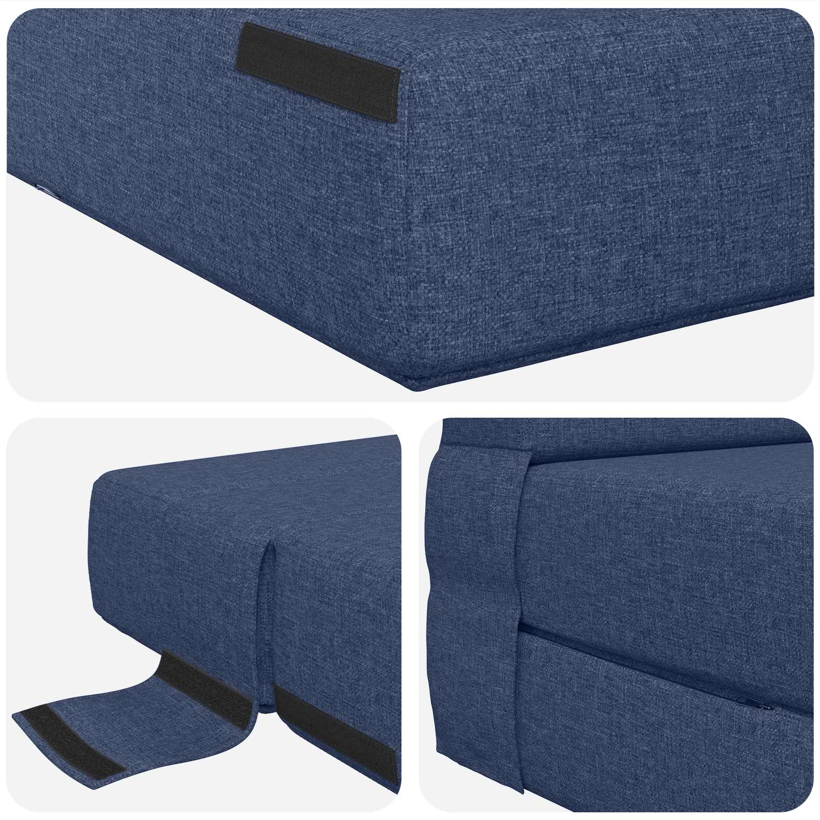 Preklopni madrac za sofu Plava 100 x 80 x 60 cm Tkanina