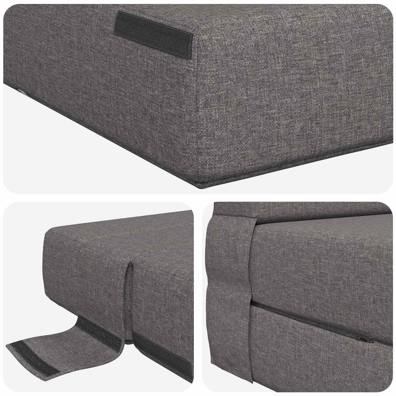 Preklopni madrac za sofu Svjetlosiva 152 x 86,5 x 60 cm Tkanina