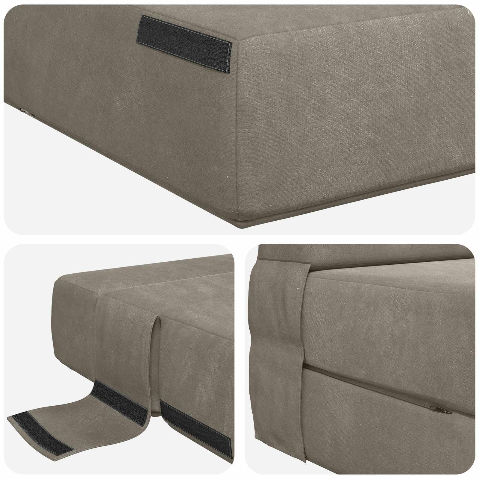Preklopni madrac za sofu Svjetlosiva 152 x 86,5 x 60 cm Tkanina