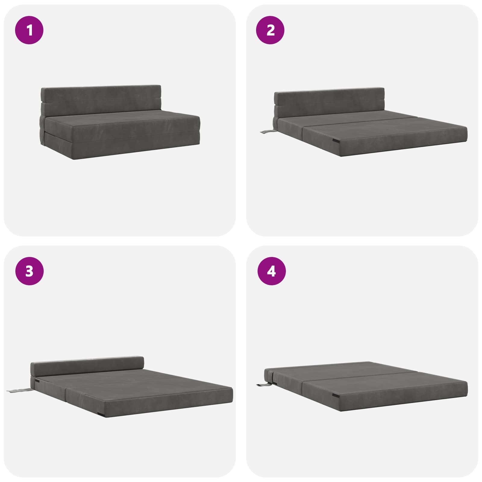 Sofa na razvlačenje Tamnosiva 152 x 86,5 x 60 cm Tkanina
