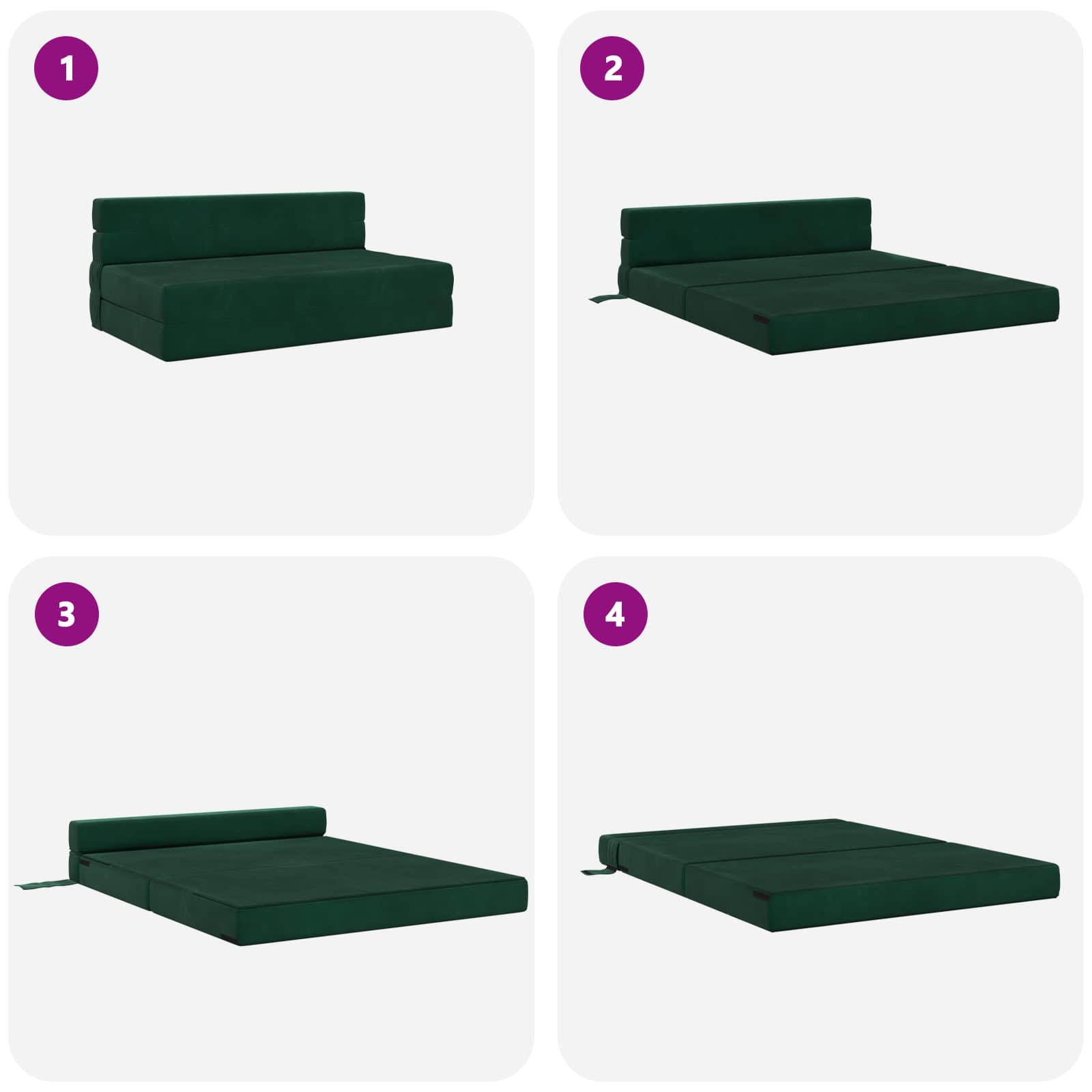 Sofa na razvlačenje Tamnozelena 152 x 86,5 x 60 cm Tkanina