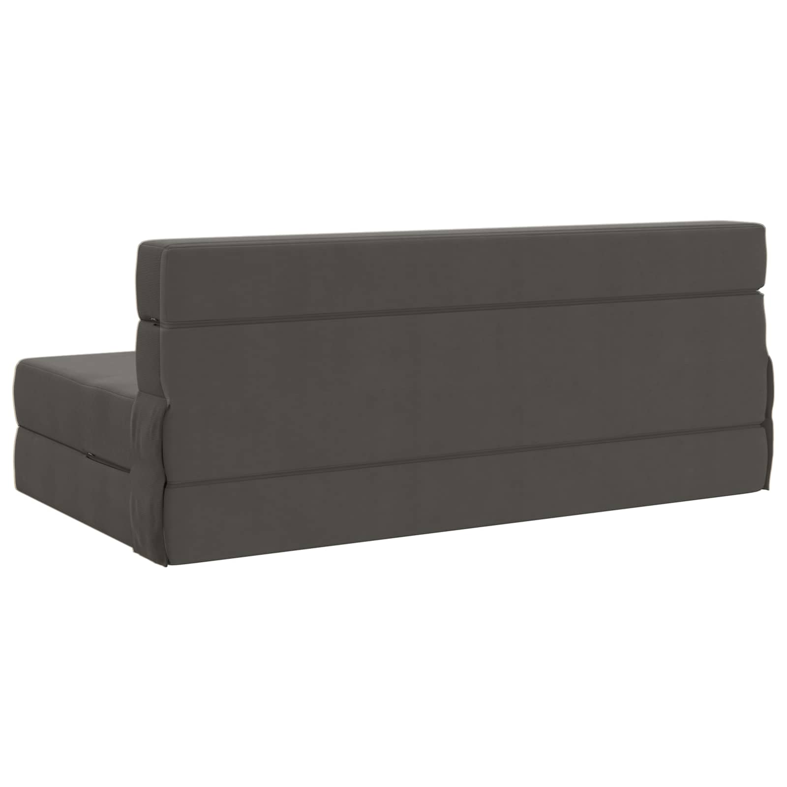 Preklopni madrac za sofu Tamnosiva 152 x 86,5 x 60 cm Tkanina