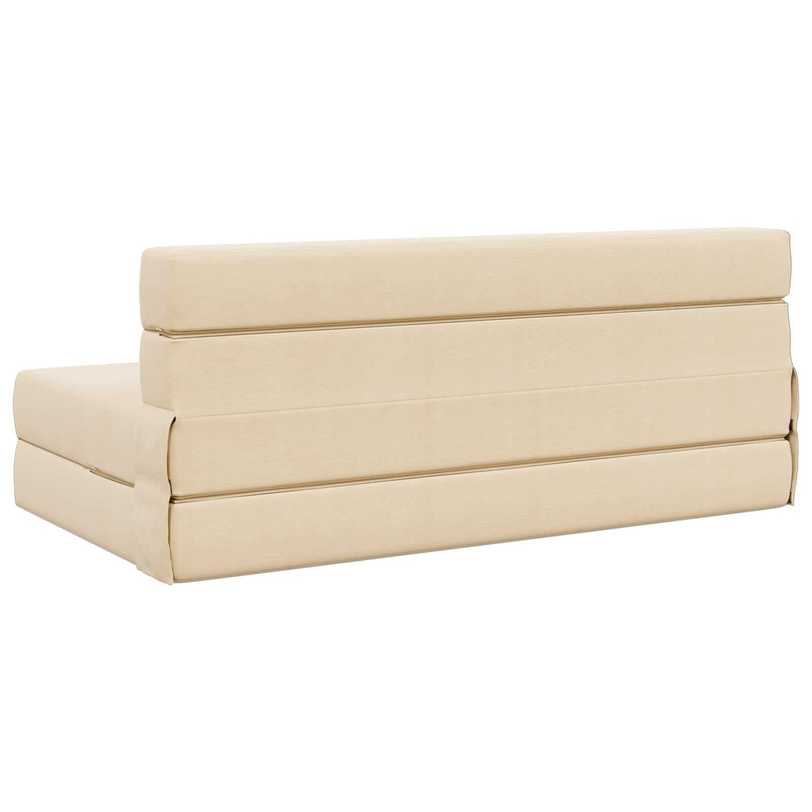 Preklopni madrac za sofu Krem 152 x 86,5 x 60 cm Tkanina