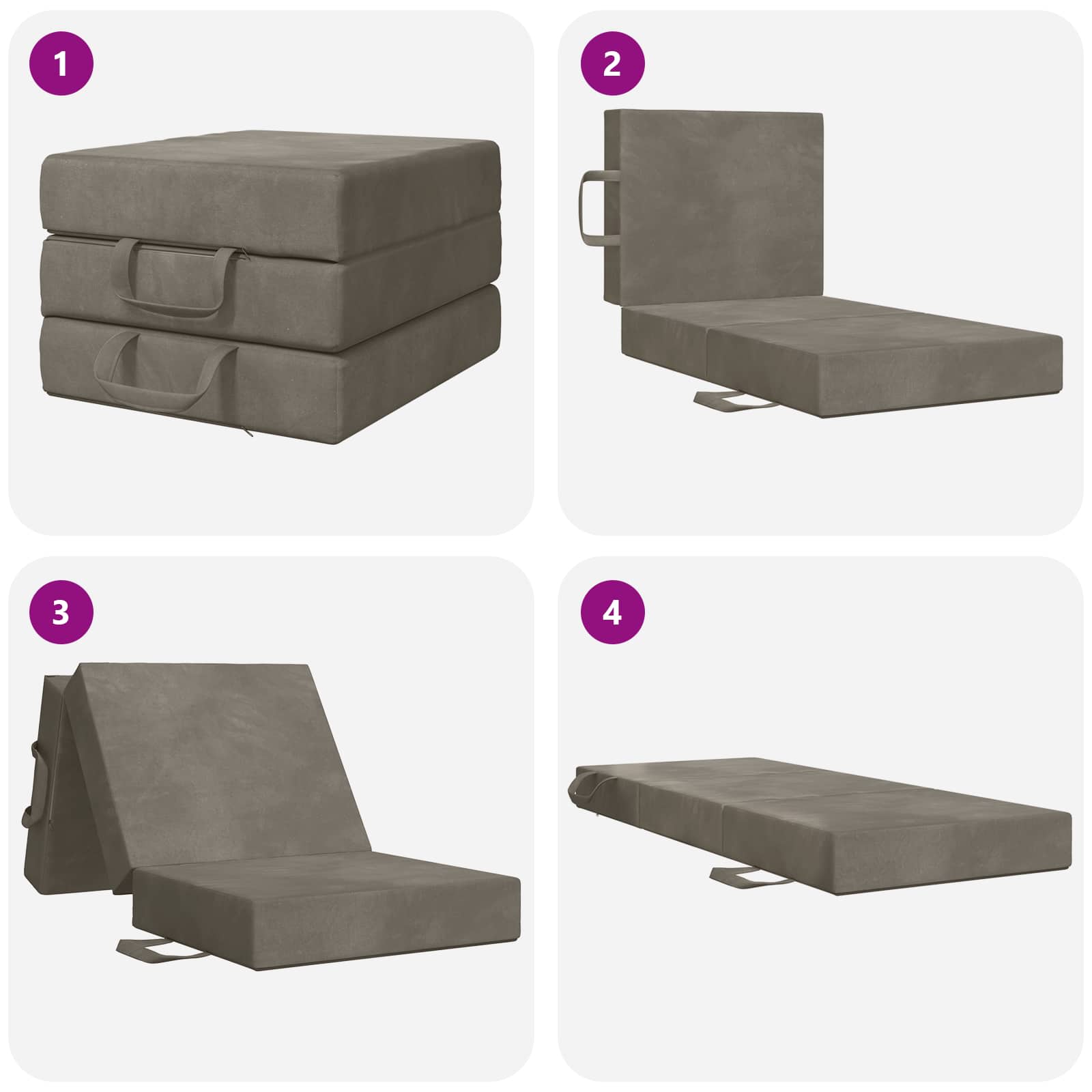 Sofa na razvlačenje 90 x 63 x 45 cm Svjetlosiva