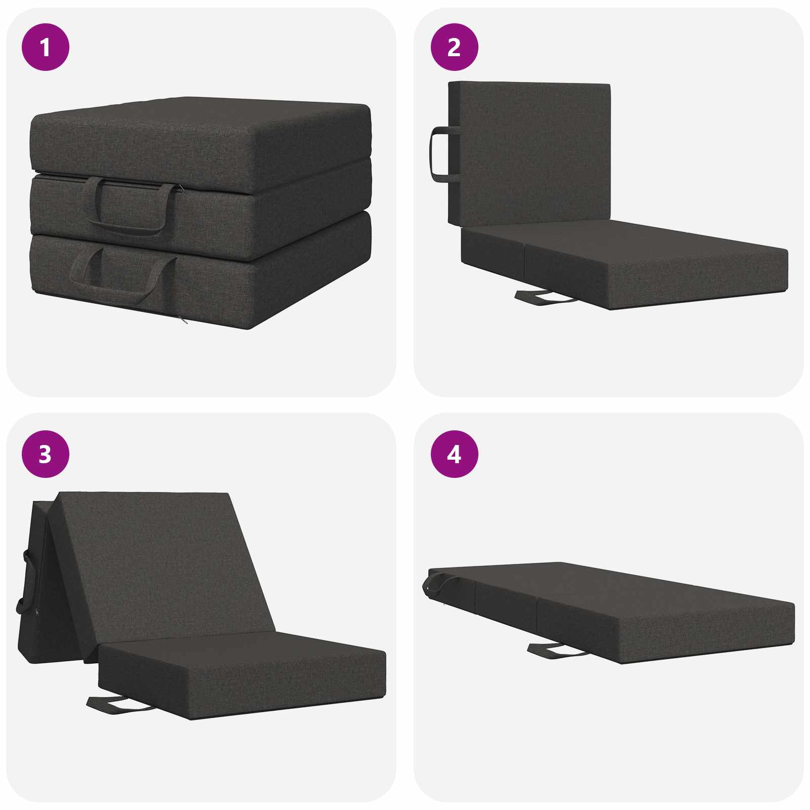 Sofa na razvlačenje 75 x 67 x 45 cm Tamnosiva