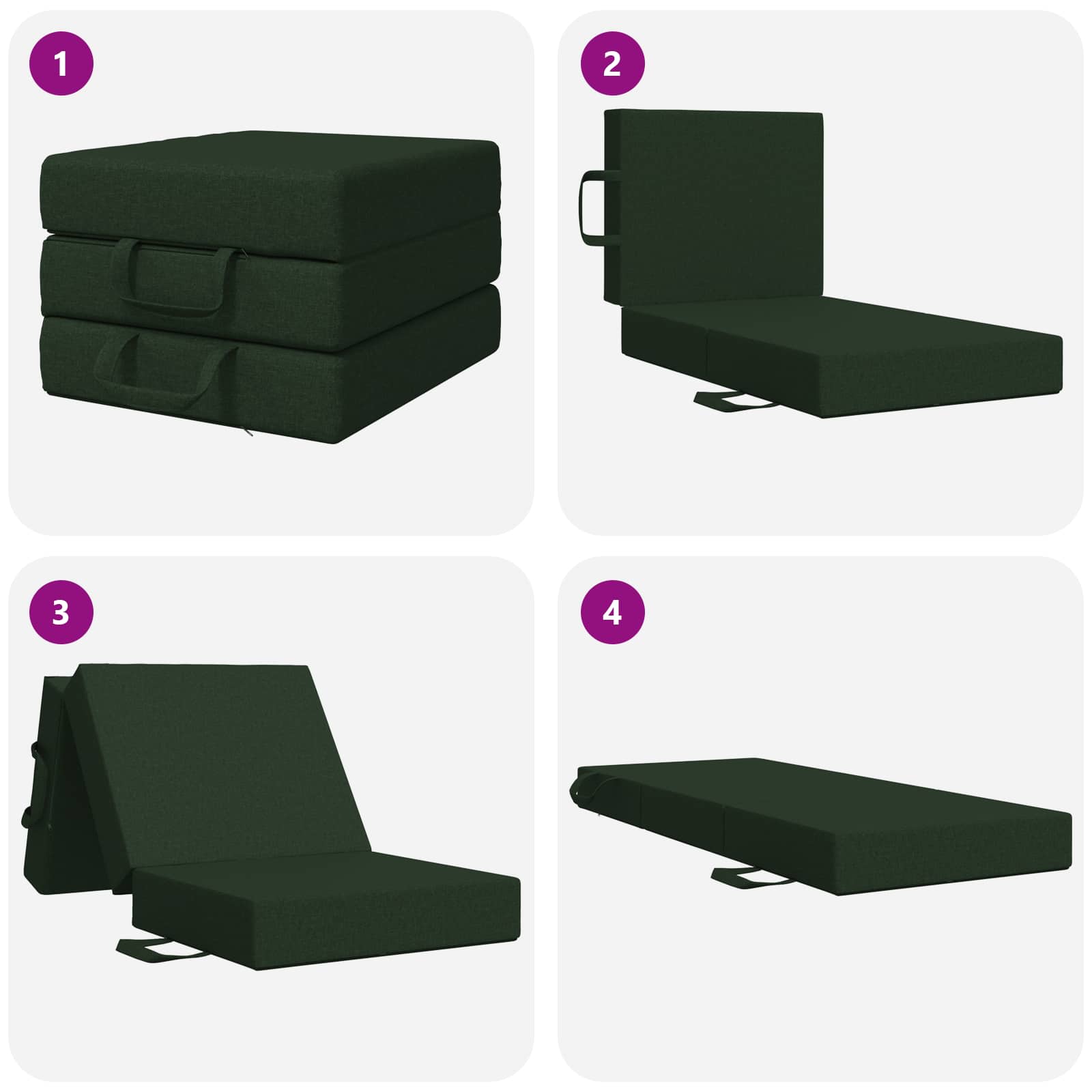 Sofa na razvlačenje 75 x 67 x 45 cm Tamnozelena