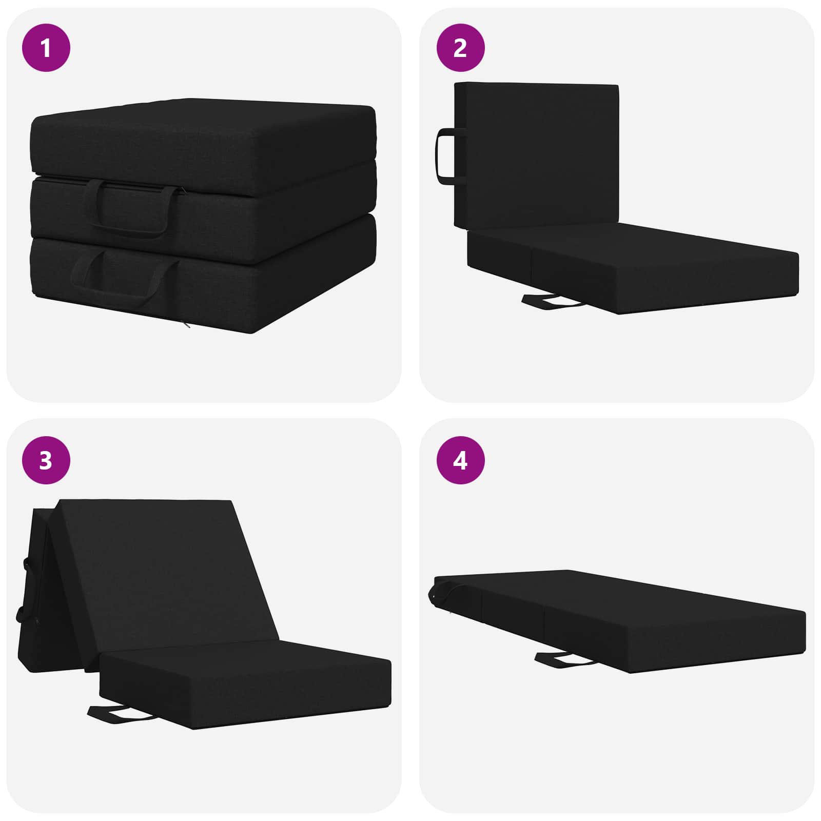 Sofa na razvlačenje 90 x 67 x 45 cm Crna