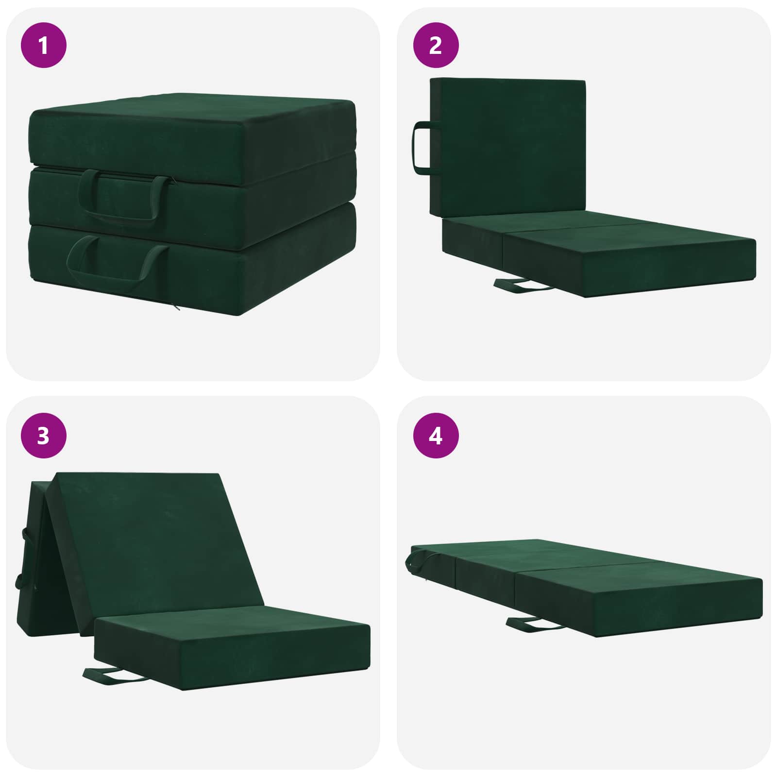Sofa na razvlačenje 90 x 67 x 45 cm Tamnozelena