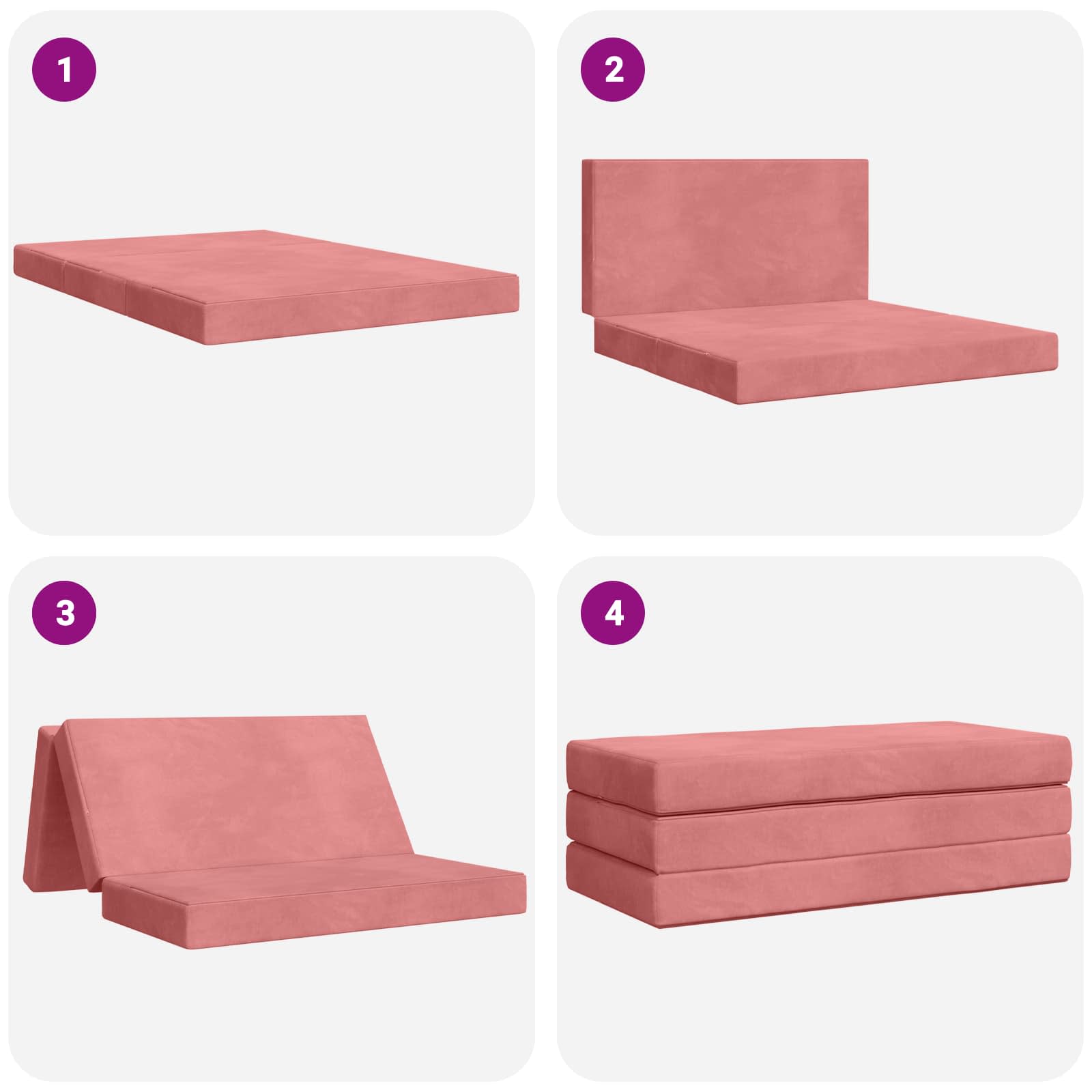 Sofa na razvlačenje 120 x 67 x 45 cm Ružičasta