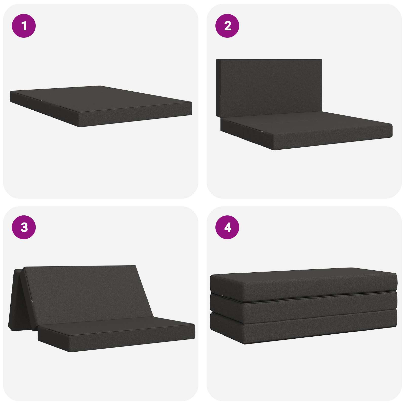 Sofa na razvlačenje 140 x 67 x 45 cm Tamnosiva