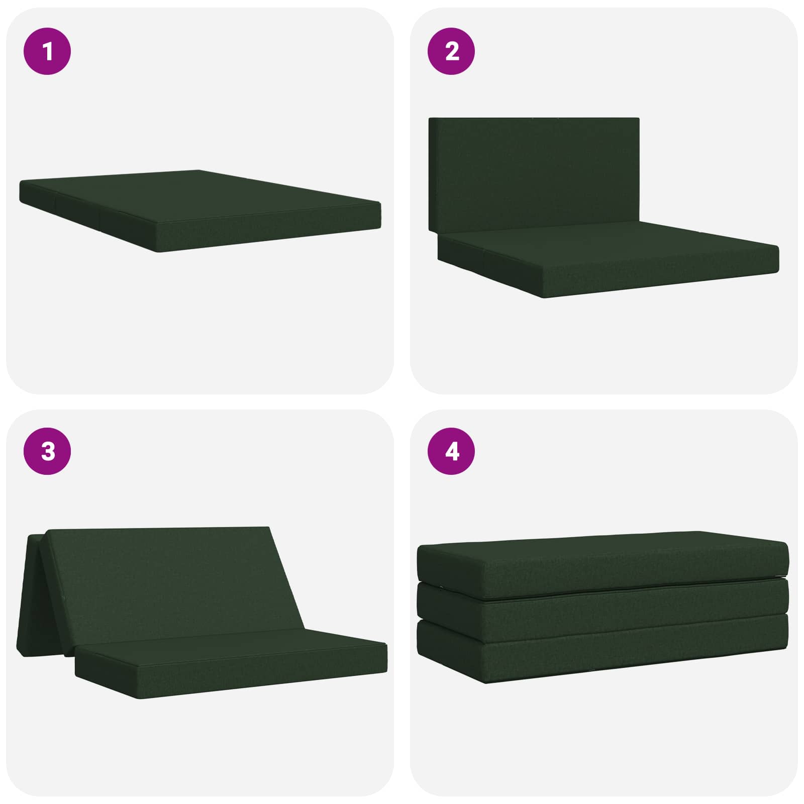 Sofa na razvlačenje 140 x 67 x 45 cm Tamnozelena