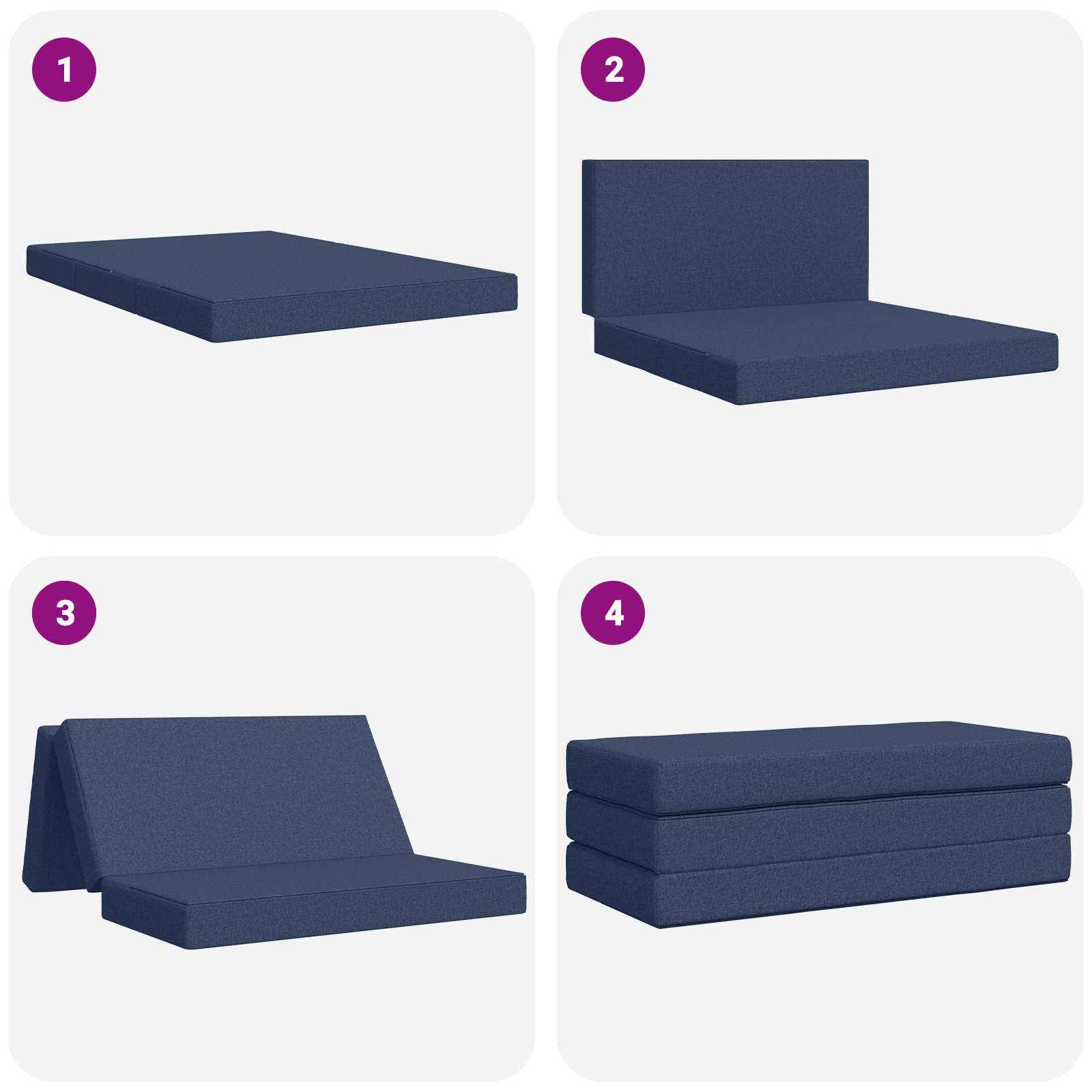 Sofa na razvlačenje 140 x 67 x 45 cm Plava