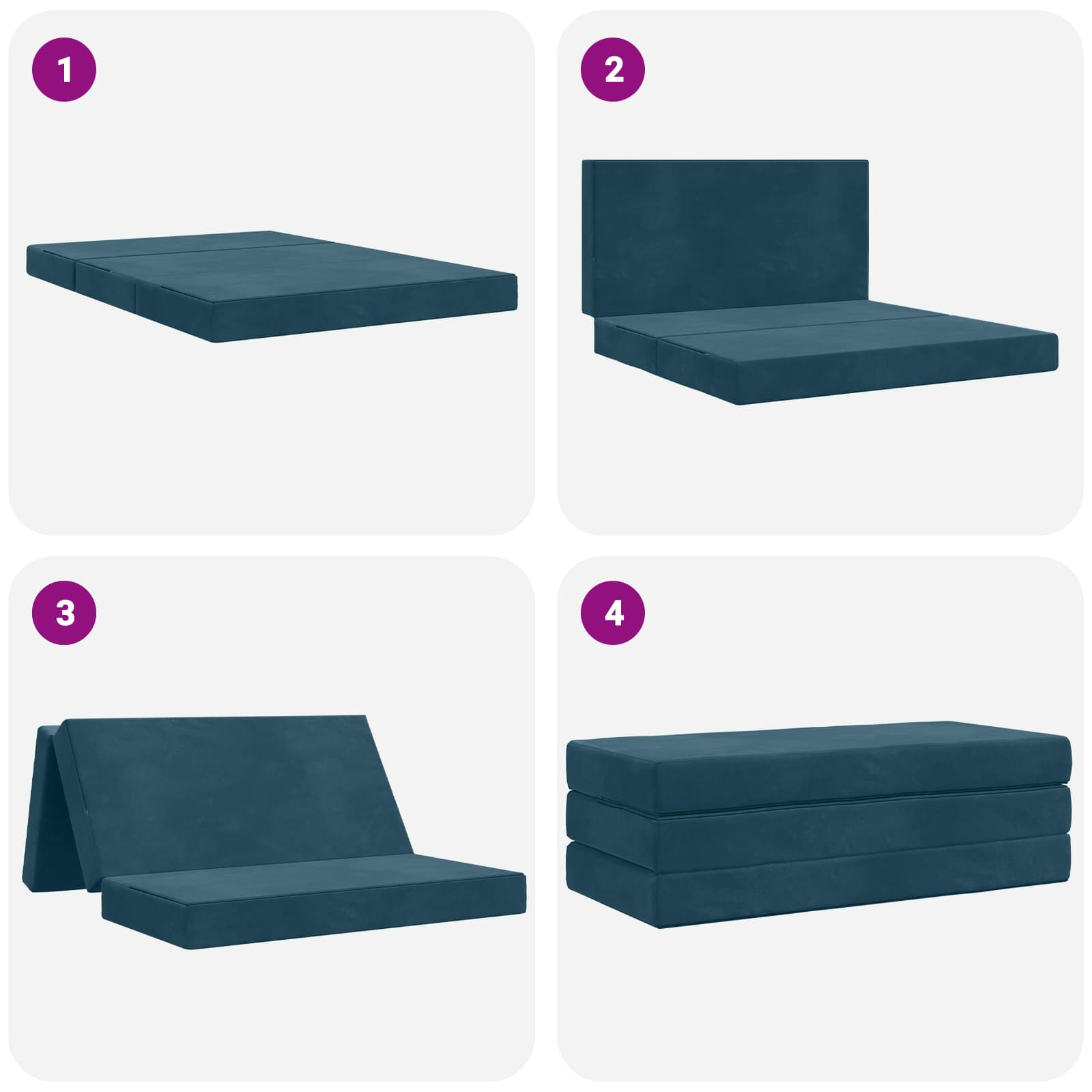 Sofa na razvlačenje 160 x 67 x 45 cm Plava
