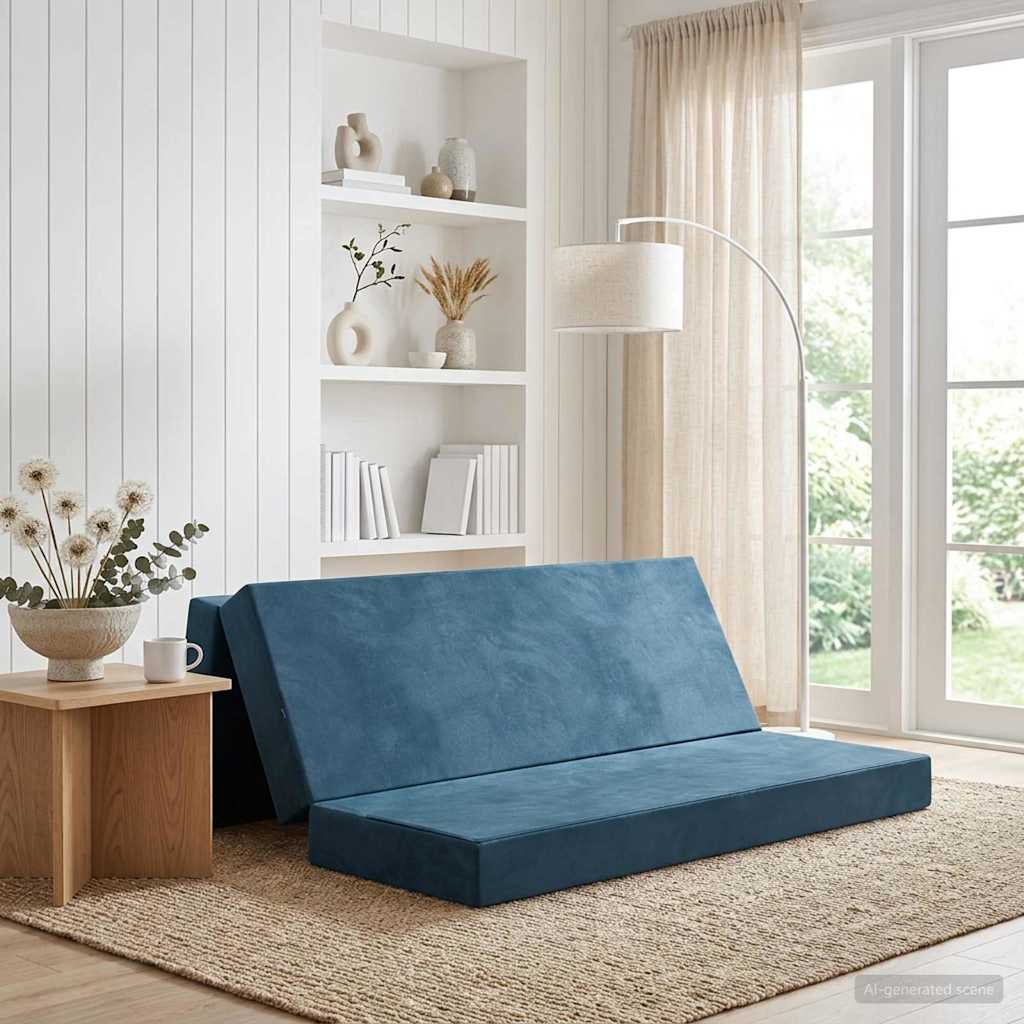 Sofa na razvlačenje 180 x 67 x 45 cm Plava