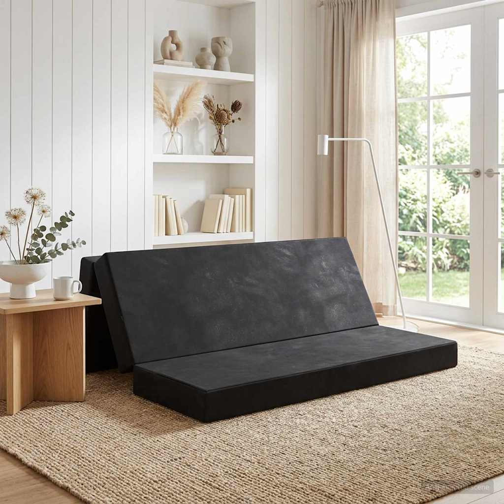 Sofa na razvlačenje 200 x 67 x 45 cm Crna