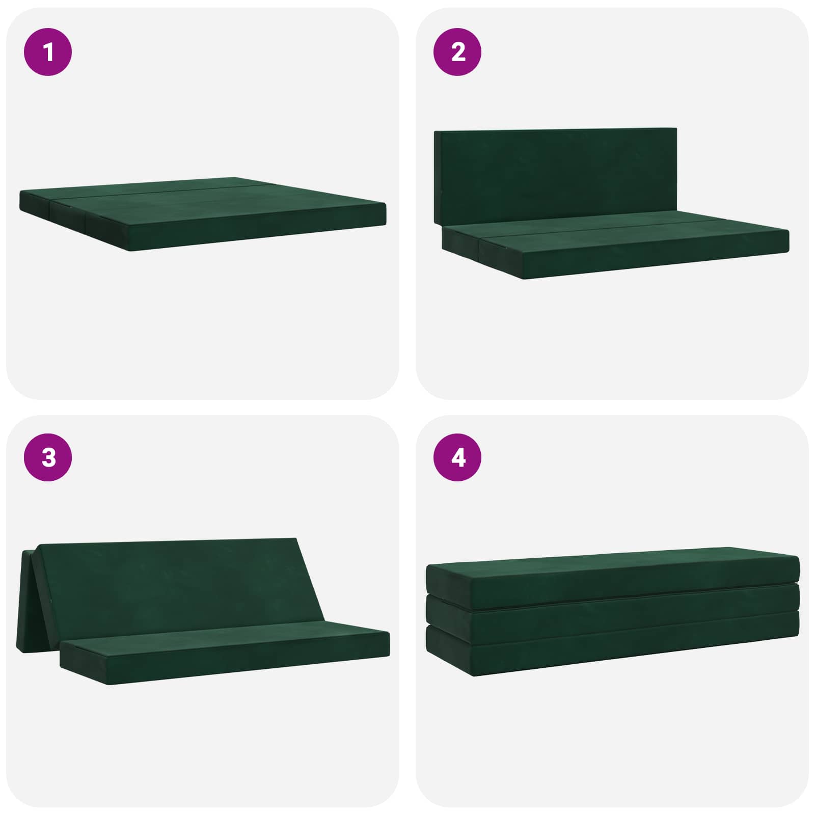 Sofa na razvlačenje 200 x 67 x 45 cm Tamnozelena
