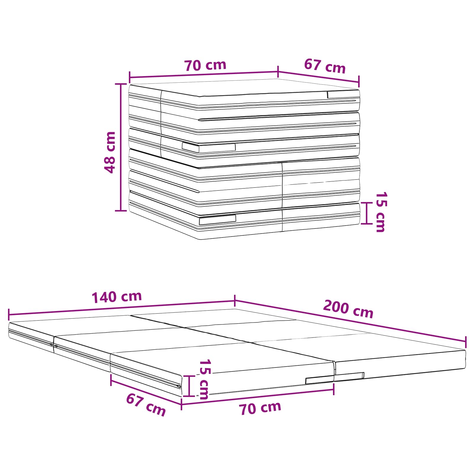 Sofa na razvlačenje 140 x 67 x 45 cm Svjetlosiva