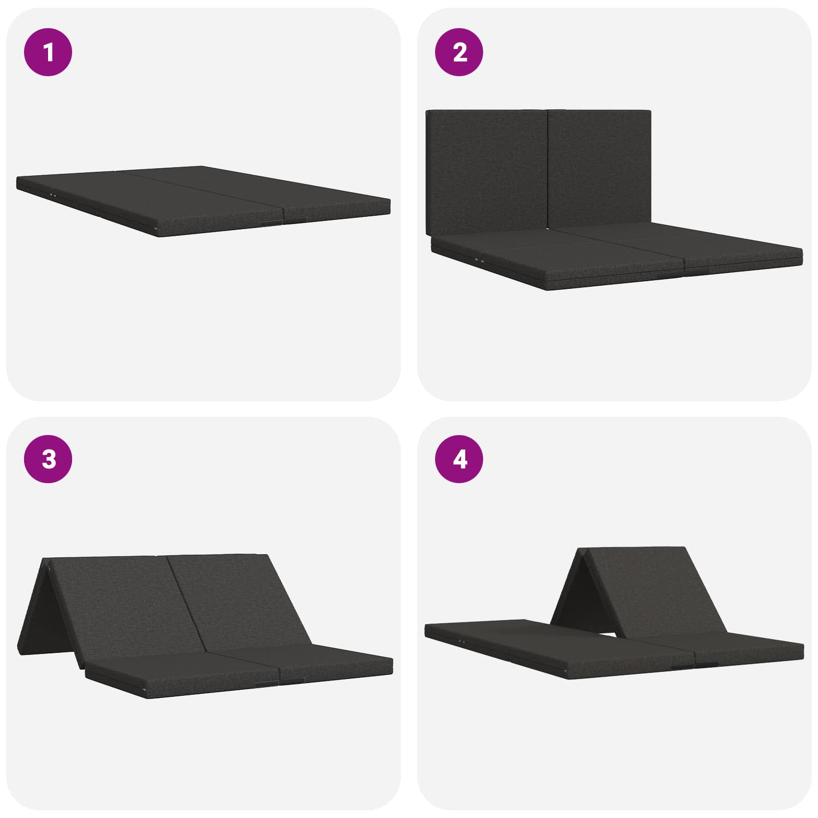 Sofa na razvlačenje 140 x 67 x 45 cm Tamnosiva