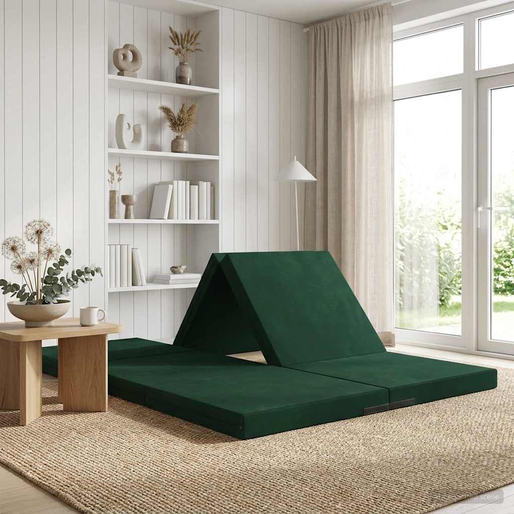 Sofa na razvlačenje 140 x 67 x 45 cm Tamnozelena