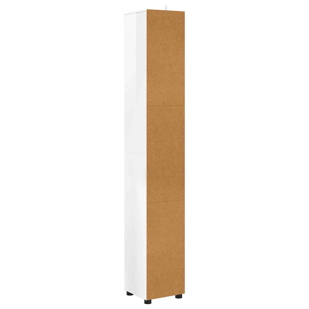 Kupaonski ormar s policom Visoki sjaj bijela 30,5 x 30 x 195 cm