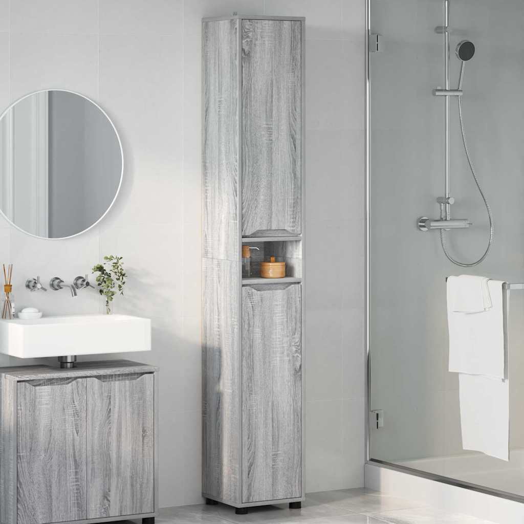 Kupaonski ormar s policom Siva Sonoma 30,5 x 30 x 195 cm