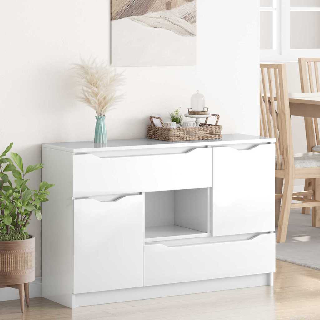 Kreveta Visoki sjaj bijela 100 x 30 x 65,6 Konstruirano drvo