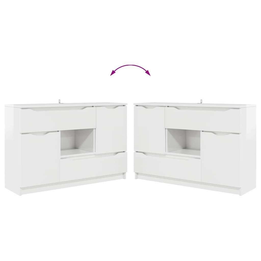 Kreveta Visoki sjaj bijela 100 x 30 x 65,6 Konstruirano drvo