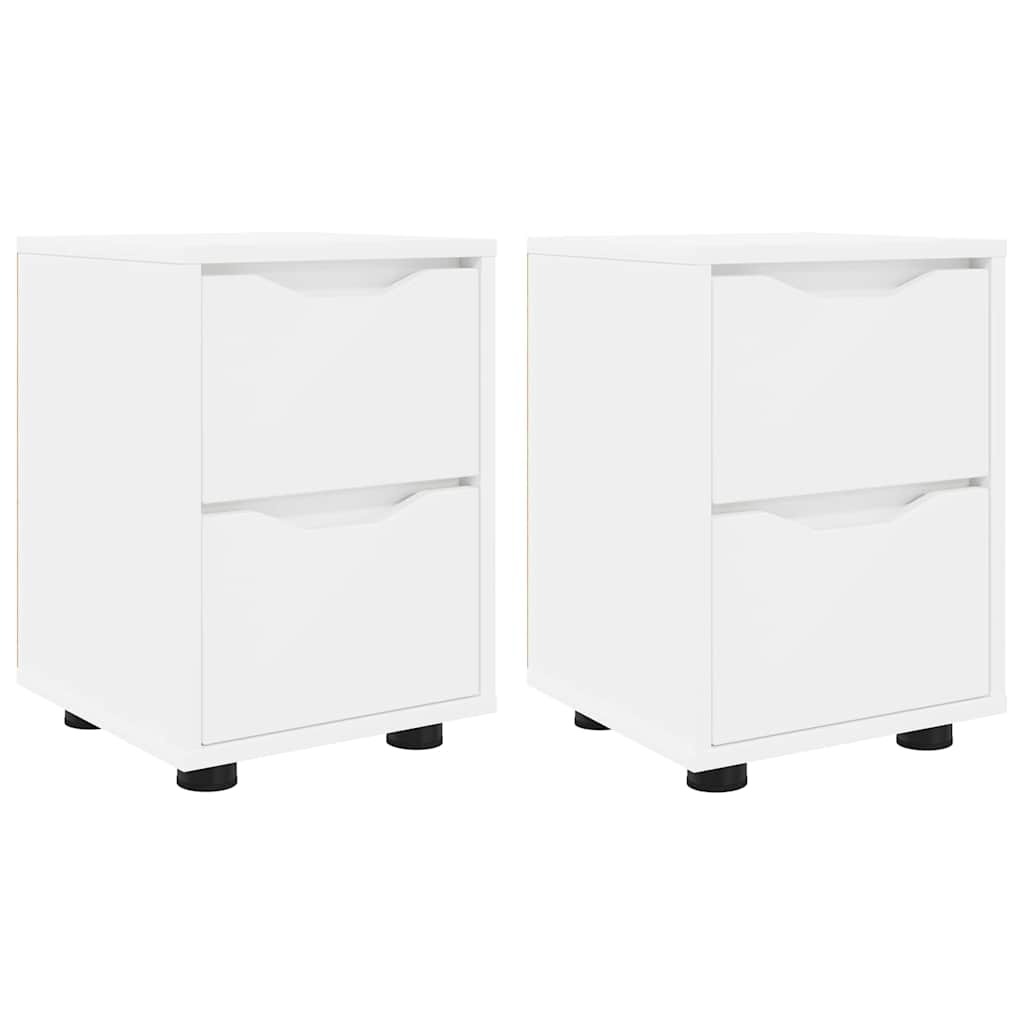 Noćni ormarići 2 pcs Bijelo 30,5 x 30 x 43 cm Konstruirano drvo