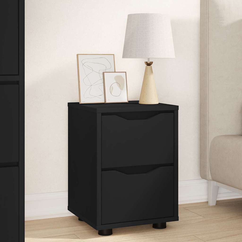 Noćni ormarići 2 pcs Crna 30,5 x 30 x 43 cm Konstruirano drvo