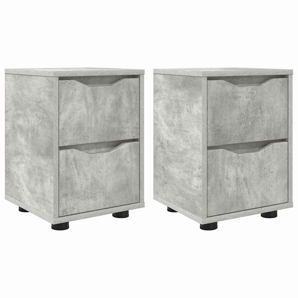Noćni ormarići s ladicama 2 pcs Betonski sivi 30,5 x 30 x 43 cm