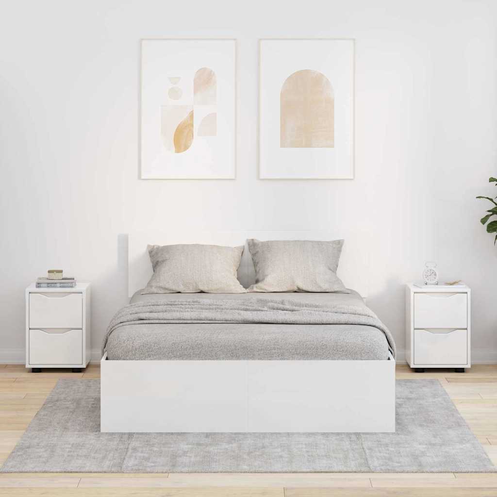 Noćni ormarići 2 pcs Visoki sjaj bijela 30,5 x 30 x 43 cm
