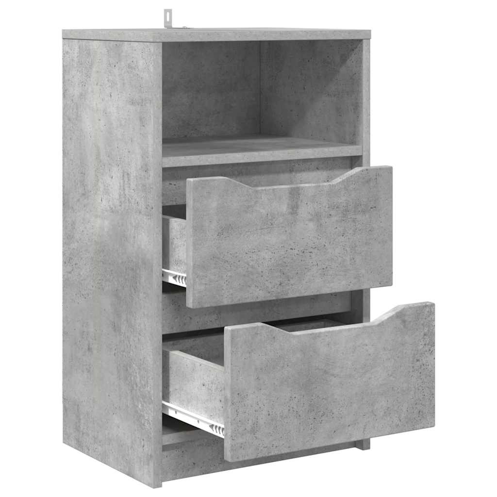 Noćni ormarići s ladicama 2 pcs Betonski sivi 40 x 30 x 467 cm