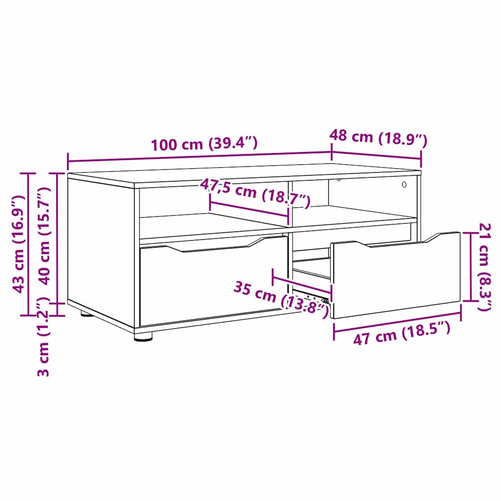 TV ormar Dimljeni hrast 100 x 48 x 43 cm Konstruirano drvo