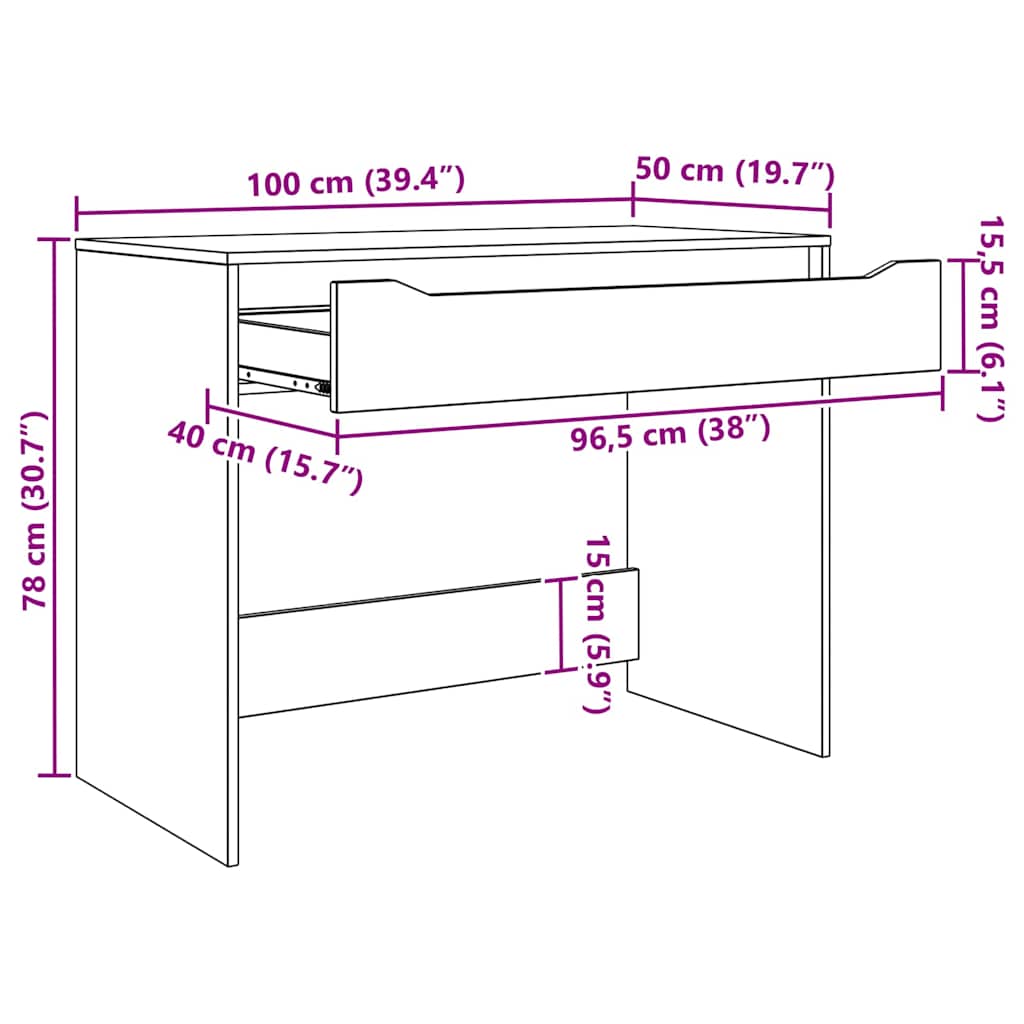 Stol Betonsko Siva 100 x 50 x 78 cm Konstrukcijsko drvo
