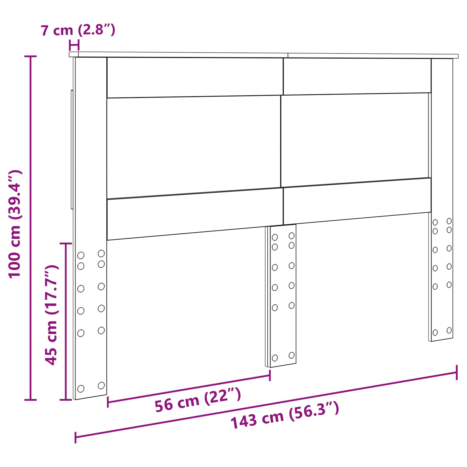 Uzglavlje s uzglavljem Staro drvo 140 cm Konstruirano drvo