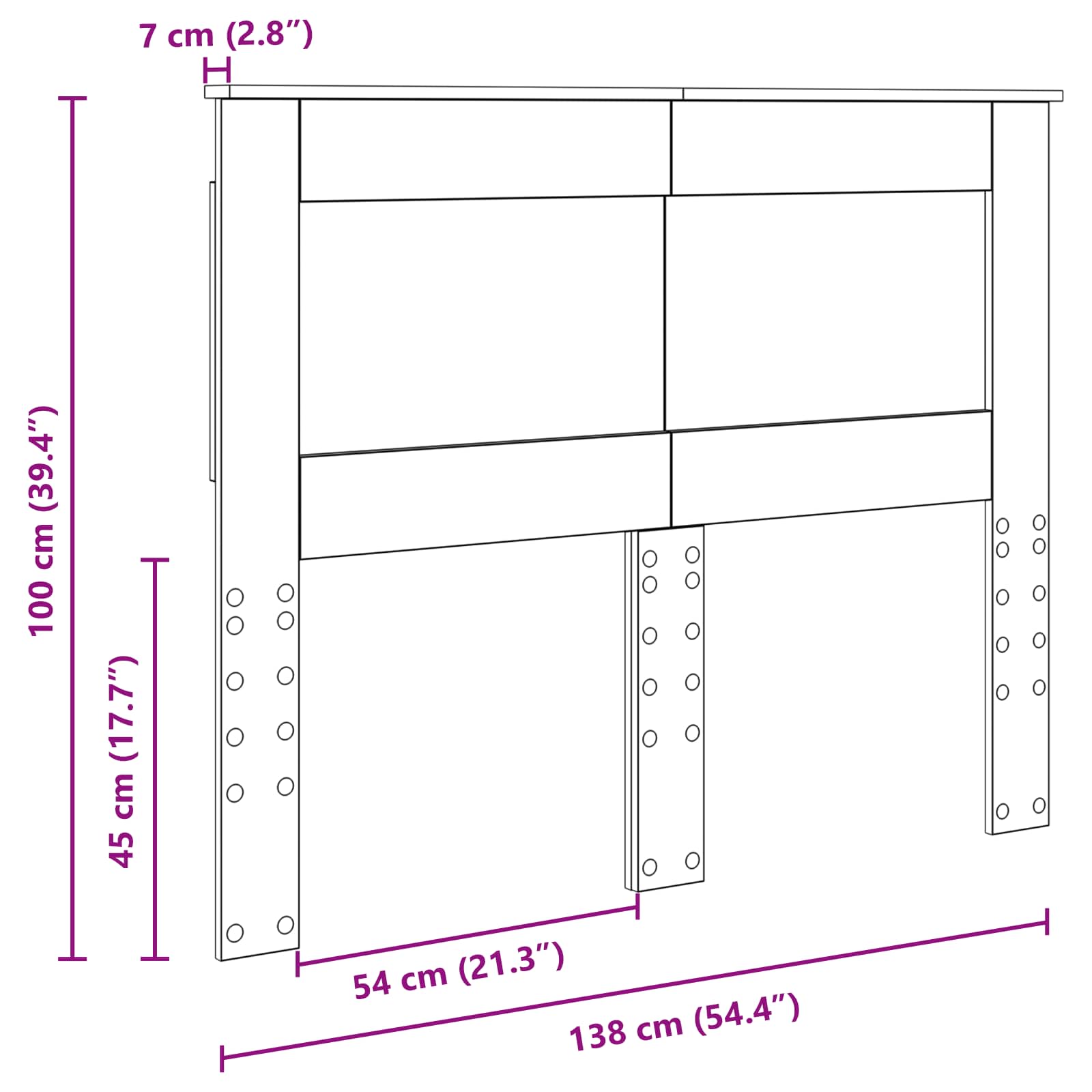 Uzglavlje s uzglavljem Staro drvo 135 cm Konstruirano drvo