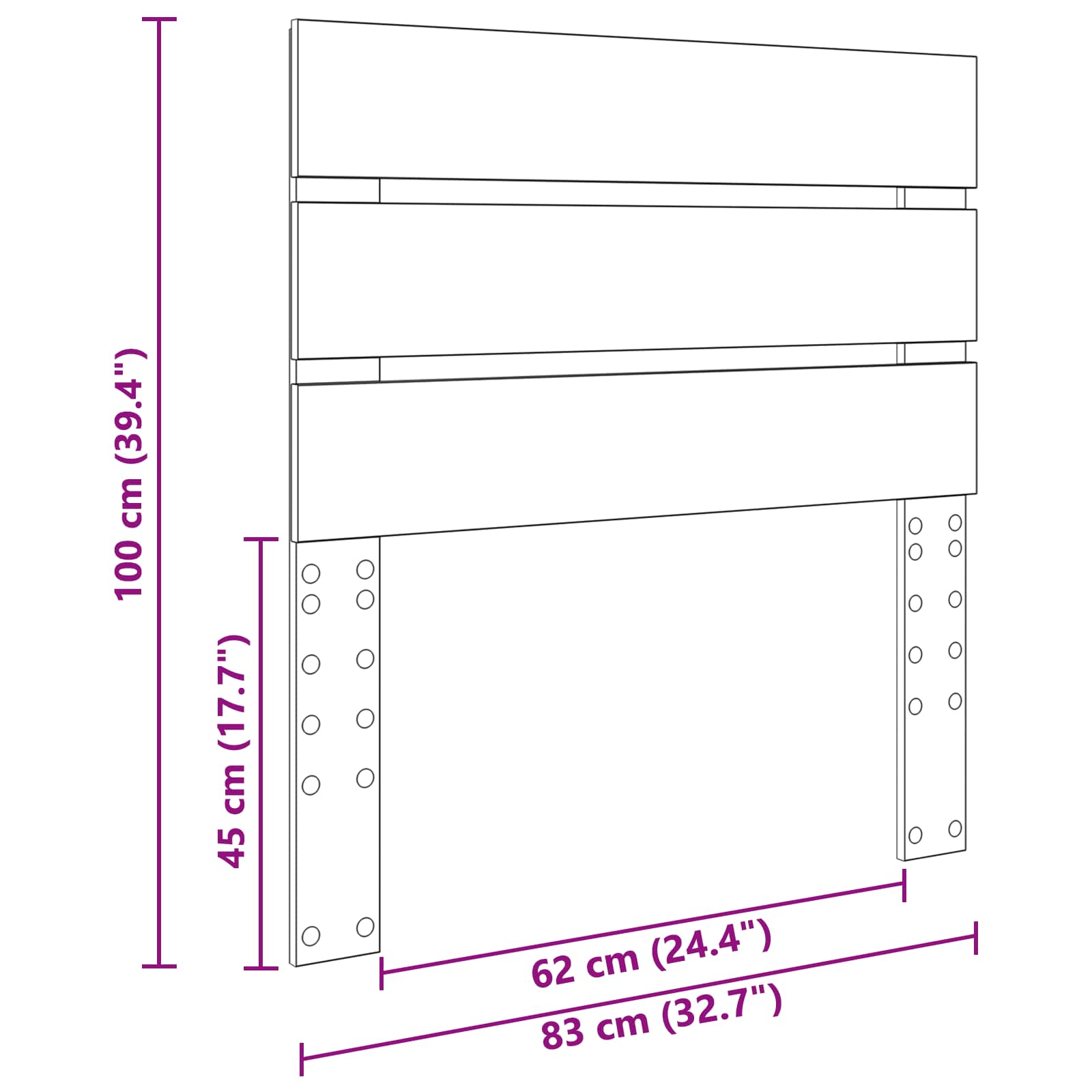 Uzglavlje Crni hrast Konstruirano drvo