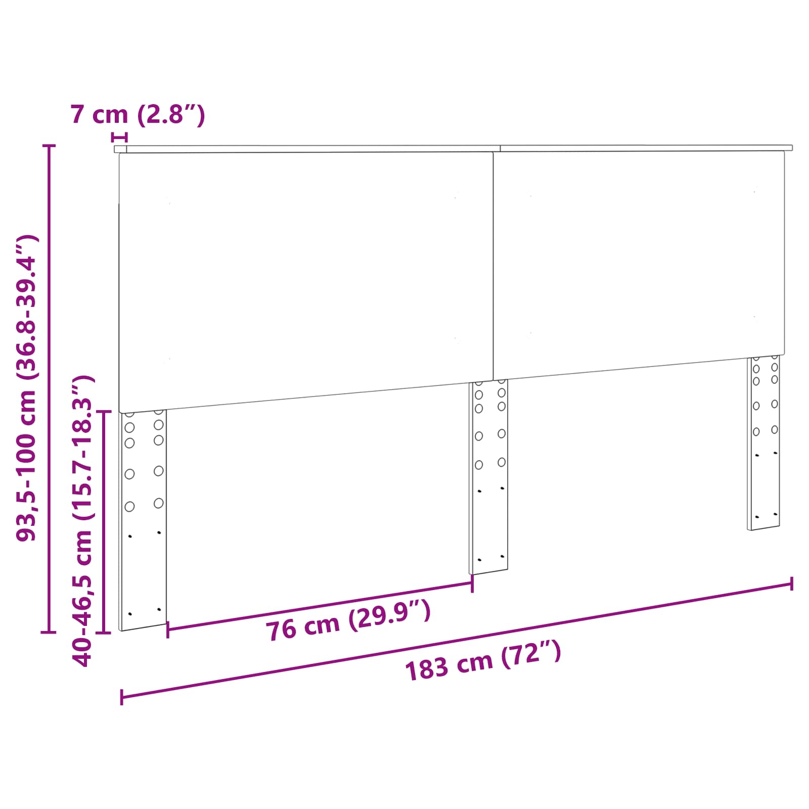 Uzglavlje Crni Hrast 100 cm Konstrukcijsko drvo