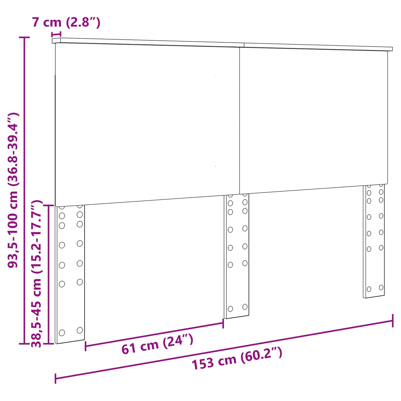 Uzglavlje Bijeli 100 cm Konstrukcijsko drvo