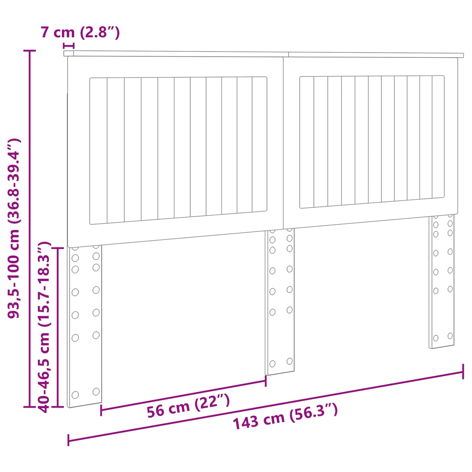 Uzglavlje s uzglavljem Crni hrast 140 cm Konstruirano drvo