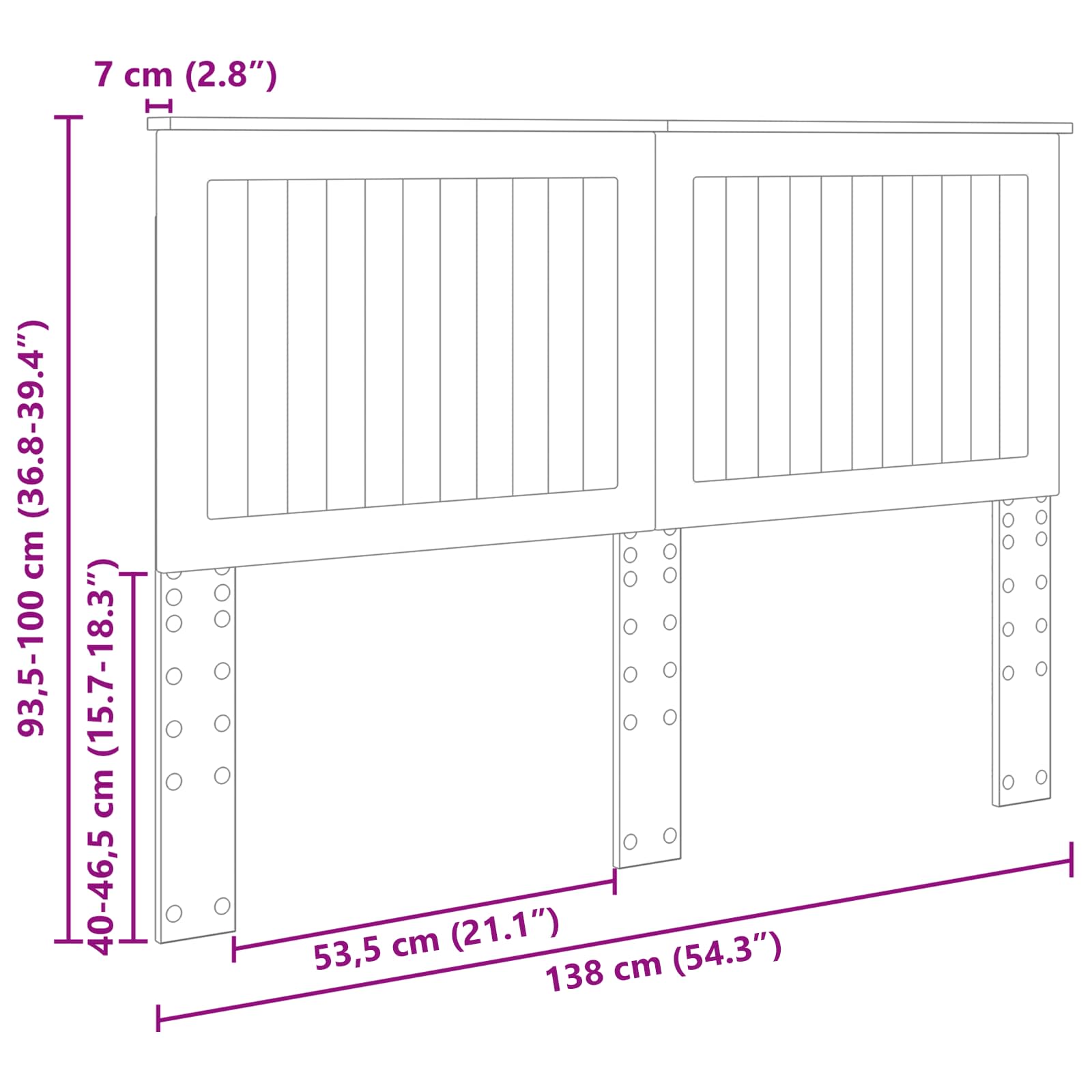Uzglavlje s uzglavljem Sjajno bijelo 135 cm Konstruirano drvo