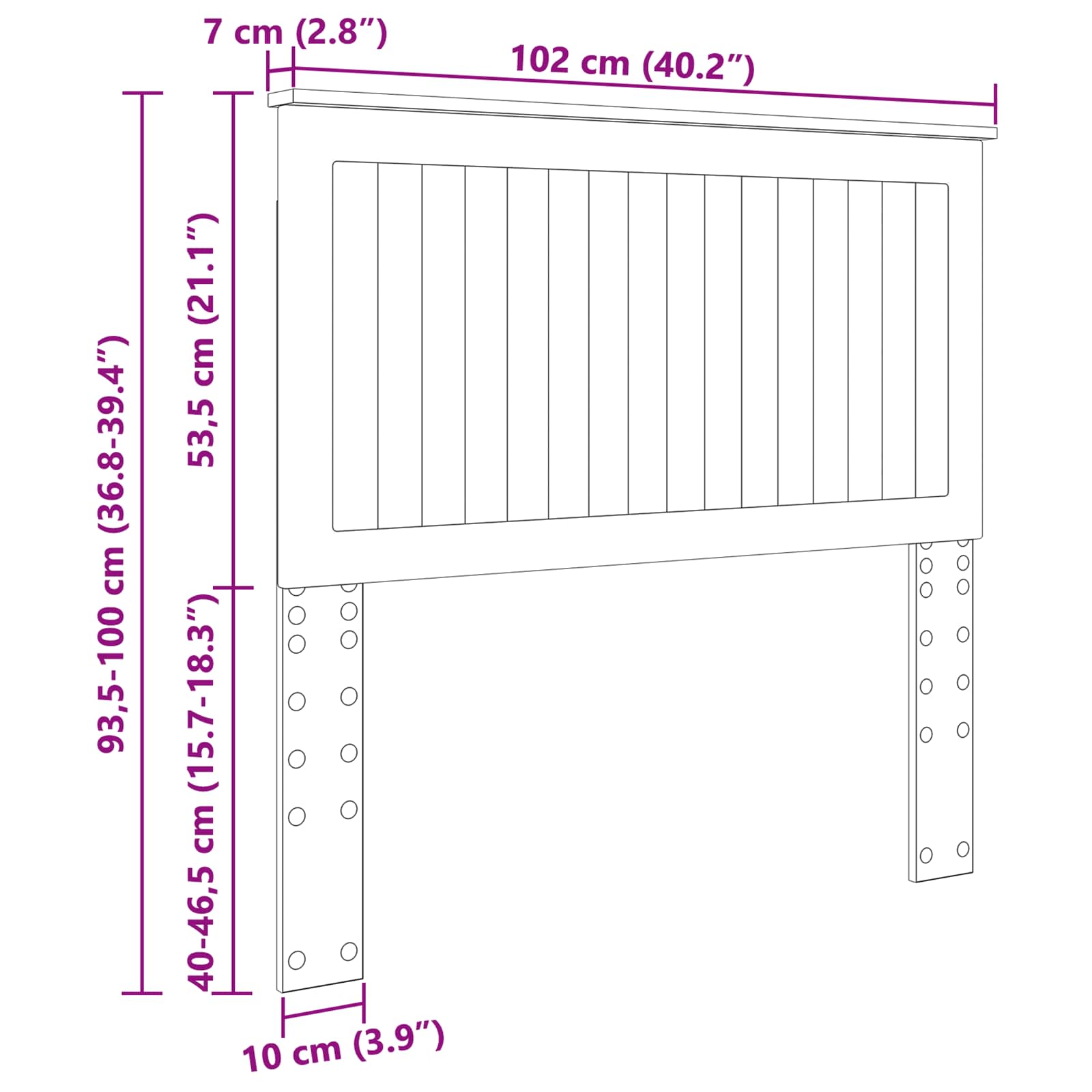 Uzglavlje s uzglavljem Siva Sonoma 100 cm Konstruirano drvo