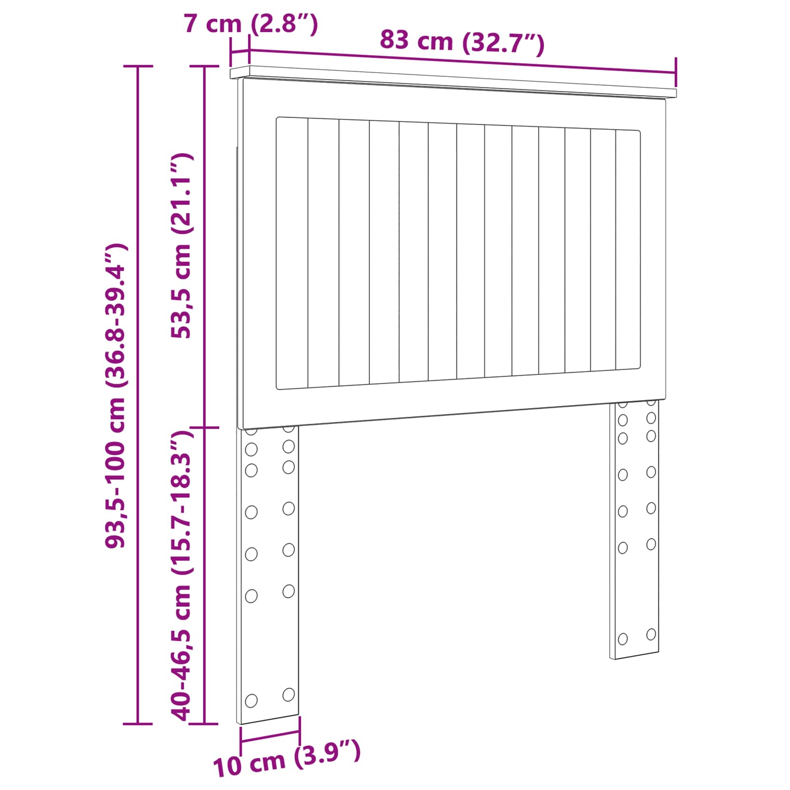 Uzglavlje s uzglavljem Siva Sonoma 80 cm Konstruirano drvo