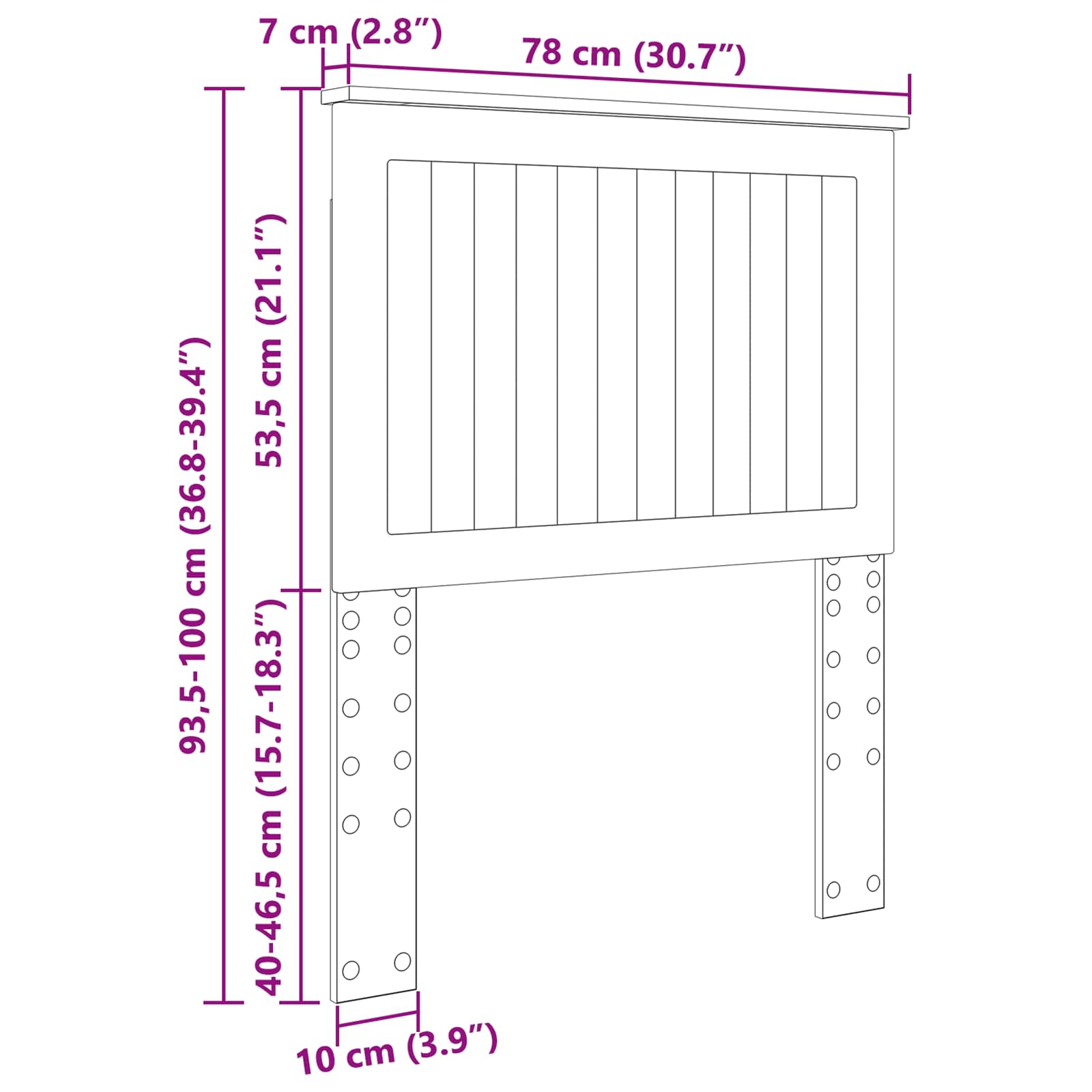 Uzglavlje s uzglavljem Smeđi hrast 75 cm Konstruirano drvo