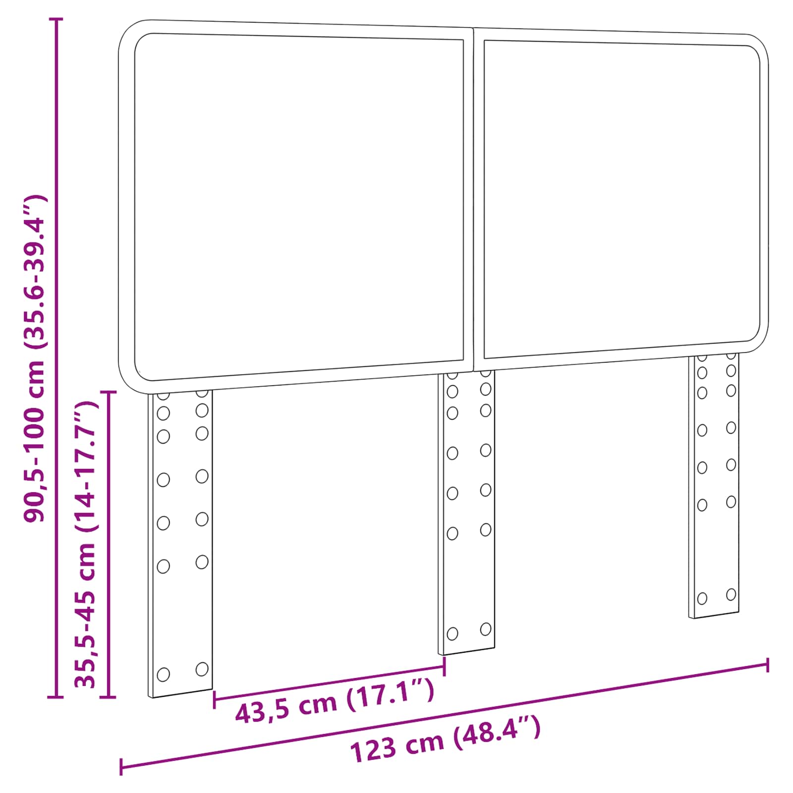 Uzglavlje Dimljeni hrast Konstruirano drvo