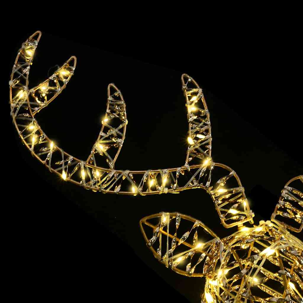 Reindeer vuče saonice Topla bijela 68 x 36,5 x 62,5 cm Ratan